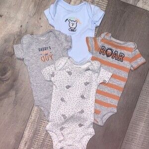 Child of mine/Garanimals /Carter’s lot of 4‎ PREEMIE boy one piece bodysuit
